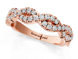 Rose gold Round Diamond Twisted Eternity Band with Pavé and Shared Prong Setting_46