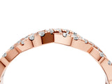 Rose gold Round Diamond Twisted Eternity Band with Pavé and Shared Prong Setting_49