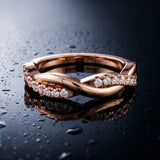 Rose gold Round Diamond Twisted Infinity Band with Prong Setting_41
