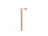 Rose gold Round Diamond U-Shaped Drop Earrings_1