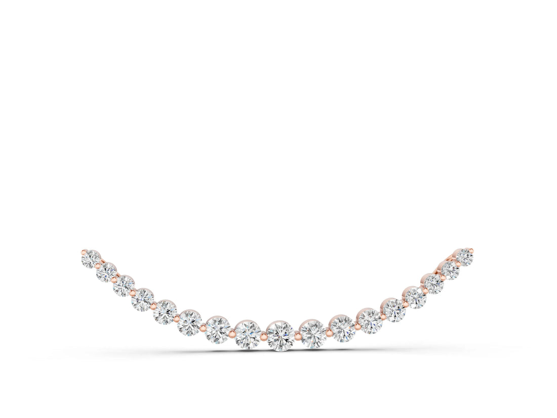 Rose gold Round Diamond V-Prong Bar Pendant_24