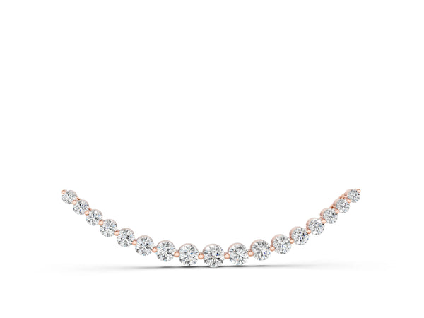 Rose gold Round Diamond V-Prong Bar Pendant