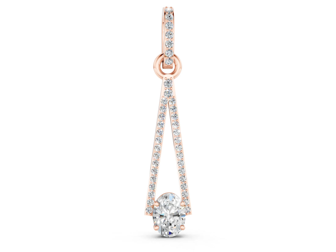 Rose gold Round Diamond V-Prong Pavé Pendant_16