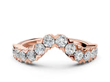 Rose gold Round Diamond V-Shaped Prong Set Eternity Band_2