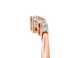 Rose gold Round Diamond V-Shaped White Gold Band with Prong Setting_9