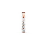 Rose gold Round Diamond Vertical Pendant with Prong Setting