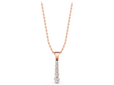 Rose gold Round Diamond Vertical Pendant with Prong Setting_1