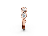 Rose gold Round Diamond Wave Band with Channel Setting and Shared Prongs_6