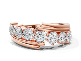 Rose gold Round Diamond Wave Band with Channel and Shared Prong Setting_22