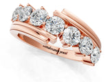 Rose gold Round Diamond Wave Band with Channel and Shared Prong Setting_23