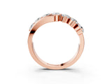 Rose gold Round Diamond Wave Band with Channel and Shared Prong Setting_25