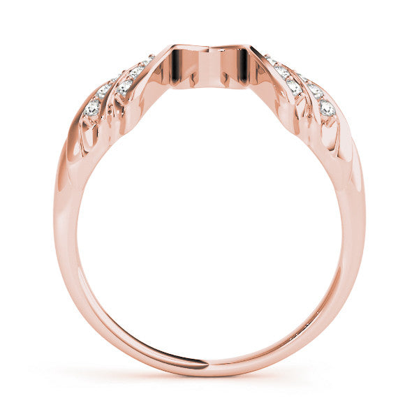 Rose gold Round Diamond Wave Bypass Band with Prong Setting 1