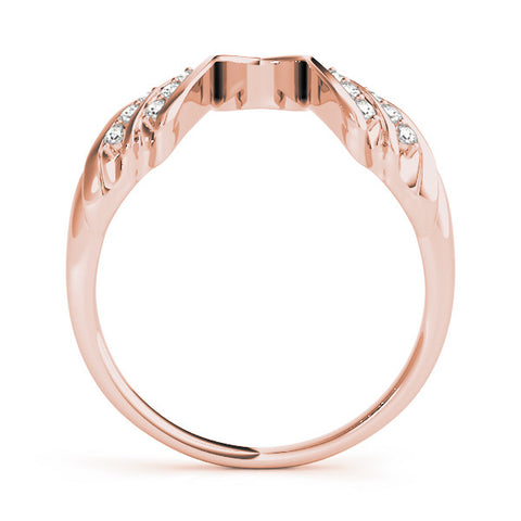 Rose gold Round Diamond Wave Bypass Band with Prong Setting 1