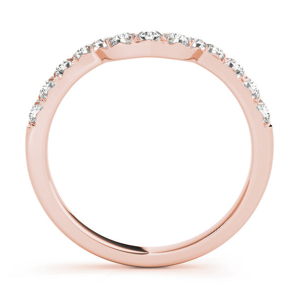 Rose gold Round Diamond Wavy Eternity Band with Prong Setting 1