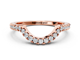 Rose gold Round Diamond Wavy Eternity Band with Prong Setting_4