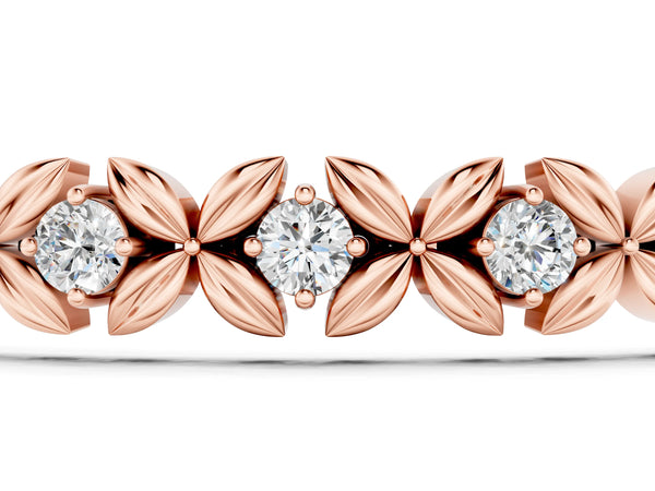 Rose gold Round Diamond XOXO Tennis Bracelet with Four-Prong Setting