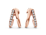 Rose gold Round Diamond Zuri Huggie Hoop Earrings_4