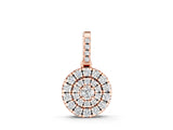 Rose gold Round Double Halo Diamond Pendant with Pavé Setting_15