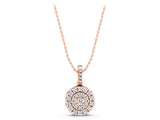 Rose gold Round Double Halo Diamond Pendant with Pavé Setting_16