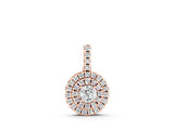 Rose gold Round Double Halo Prong Set Diamond Pendant_4