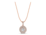 Rose gold Round Double Halo Prong Set Diamond Pendant_5