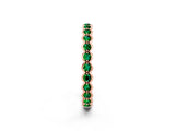 Rose gold Round Emerald Bezel Set Eternity Band_8