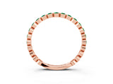Rose gold Round Emerald Bezel Set Eternity Band_9