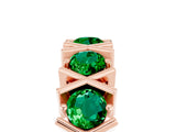 Rose gold Round Emerald Channel Set Band with X-Prong Detail_11