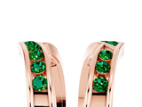 Rose gold Round Emerald Channel-Set Chevron Band_11