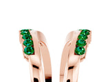 Rose gold Round Emerald Chevron Contour Band with Prong Setting_11