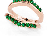 Rose gold Round Emerald Chevron Contour Band with Prong Setting_7