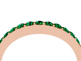 Rose gold Round Emerald Curved Wedding Band with Channel Setting_10