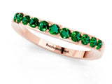 Rose gold Round Emerald Curved Wedding Band with Channel Setting_7
