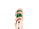 Rose gold Round Emerald Eternity Band with Twist Prong Setting_11