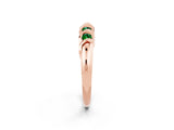 Rose gold Round Emerald Eternity Band with Twist Prong Setting_8