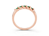 Rose gold Round Emerald Eternity Band with Twist Prong Setting_9