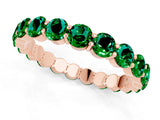 Rose gold Round Emerald Eternity Band with U-Prong Setting_31