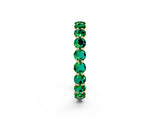 Rose gold Round Emerald Eternity Band with U-Prong Setting_32