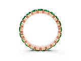Rose gold Round Emerald Eternity Band with U-Prong Setting_33