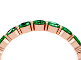 Rose gold Round Emerald Eternity Band with U-Prong Setting_34