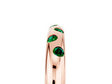 Rose gold Round Emerald Flush-Set Comfort Fit Band_11