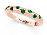 Rose gold Round Emerald Flush-Set Comfort Fit Band_7