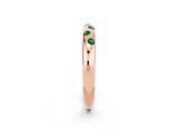 Rose gold Round Emerald Flush-Set Comfort Fit Band_8