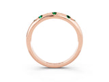 Rose gold Round Emerald Flush-Set Comfort Fit Band_9