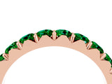 Rose gold Round Emerald Half Eternity Band with Classic Prong Setting_10