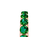 Rose gold Round Emerald Half Eternity Band with Classic Prong Setting_11