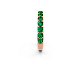 Rose gold Round Emerald Half Eternity Band with Classic Prong Setting_8