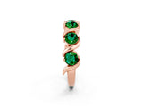 Rose gold Round Emerald Half Eternity Band with Wave Prong Setting_8