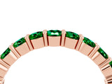 Rose gold Round Emerald Half-Eternity Prong-Set Band_10