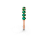 Rose gold Round Emerald Half-Eternity Prong-Set Band_8